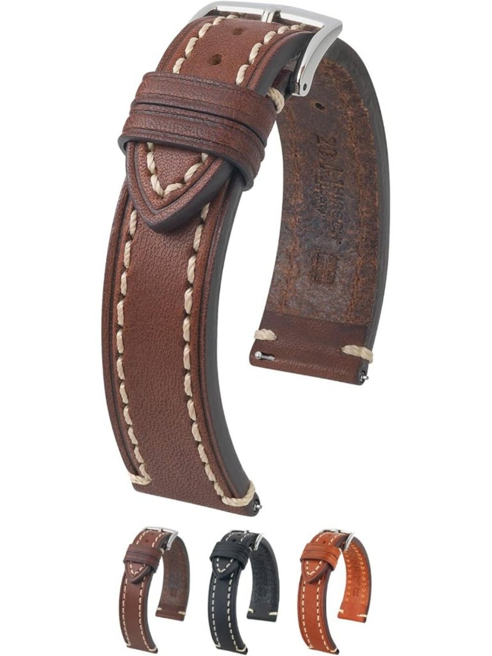 Handcrafted Leather Watch Band - 18mm, 20mm, 22mm, 24mm - Quick Release, Natural